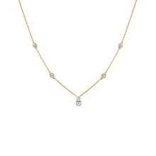 Load image into Gallery viewer, 14K Gold &amp; Pear-Shaped Diamond Station Necklace