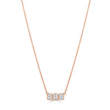 14K Gold & Emerald Cut 3-Stone Necklace - 0.46ct