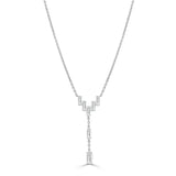 14K Gold & Baguette Diamond Drop Necklace - 0.94ct