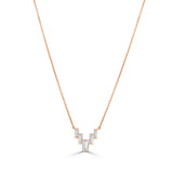 14K Gold & Baguette Diamond Necklace - 0.65ct