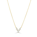 14K Gold & Baguette Diamond Necklace - 0.65ct
