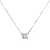 14K Gold Diamond Emerald Cut Necklace - 0.22 CT