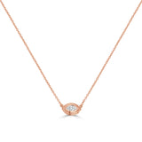 14K Gold Diamond Marquise Necklace - 0.18 CT