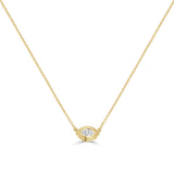 14K Gold Diamond Marquise Necklace - 0.18 CT