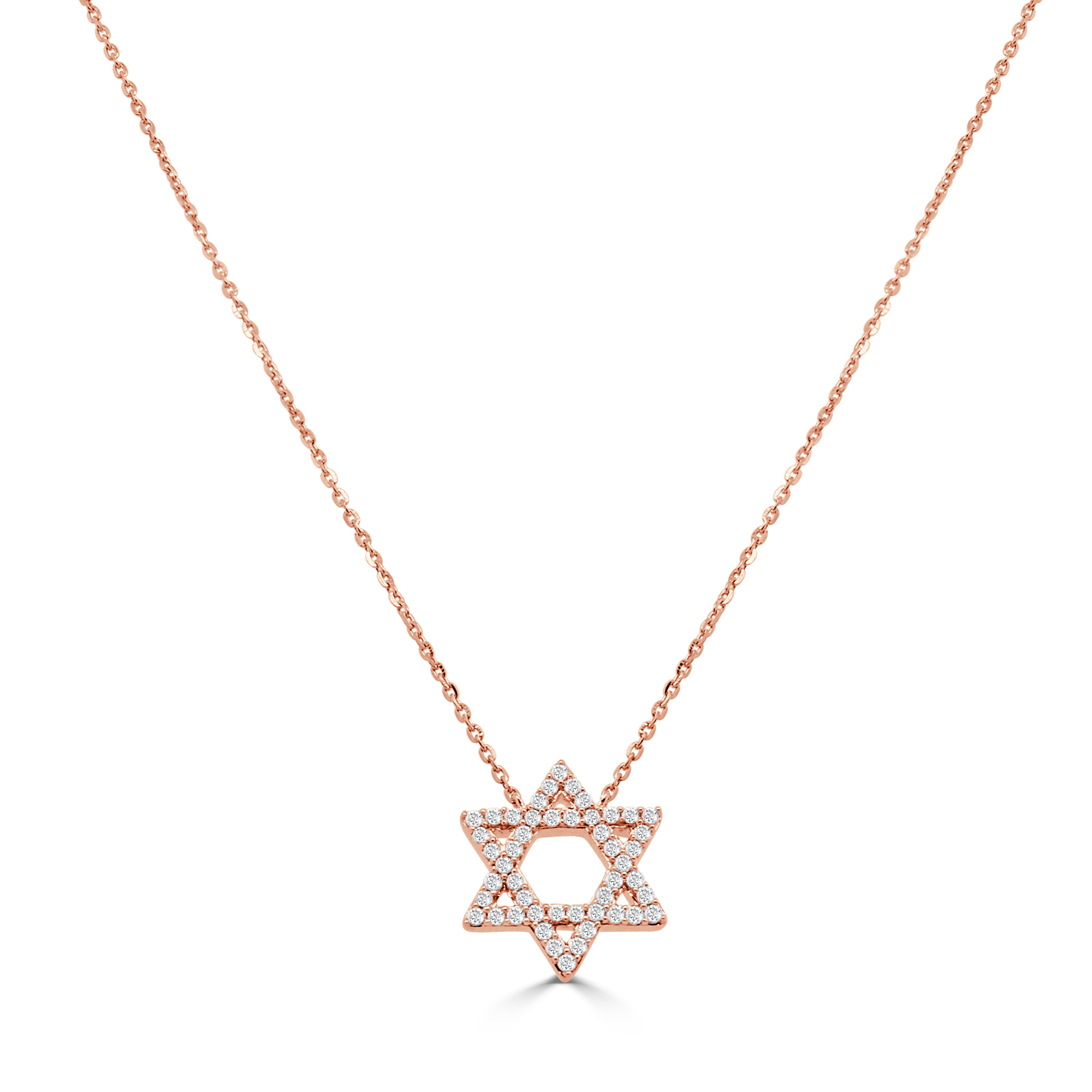 14K Gold Diamond Star of David Necklace - 0.22 CT
