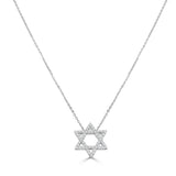 14K Gold Diamond Star of David Necklace - 0.22 CT