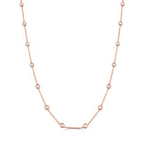 14K Gold Diamond Bezel Set Station Necklace - 0.29 CT