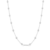 14K Gold Diamond Bezel Set Station Necklace - 0.29 CT