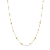 14K Gold Diamond Bezel Set Station Necklace - 0.29 CT