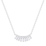14K Gold & Baguette Diamond Necklace - 0.14ct