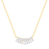 14K Gold & Baguette Diamond Necklace - 0.14ct