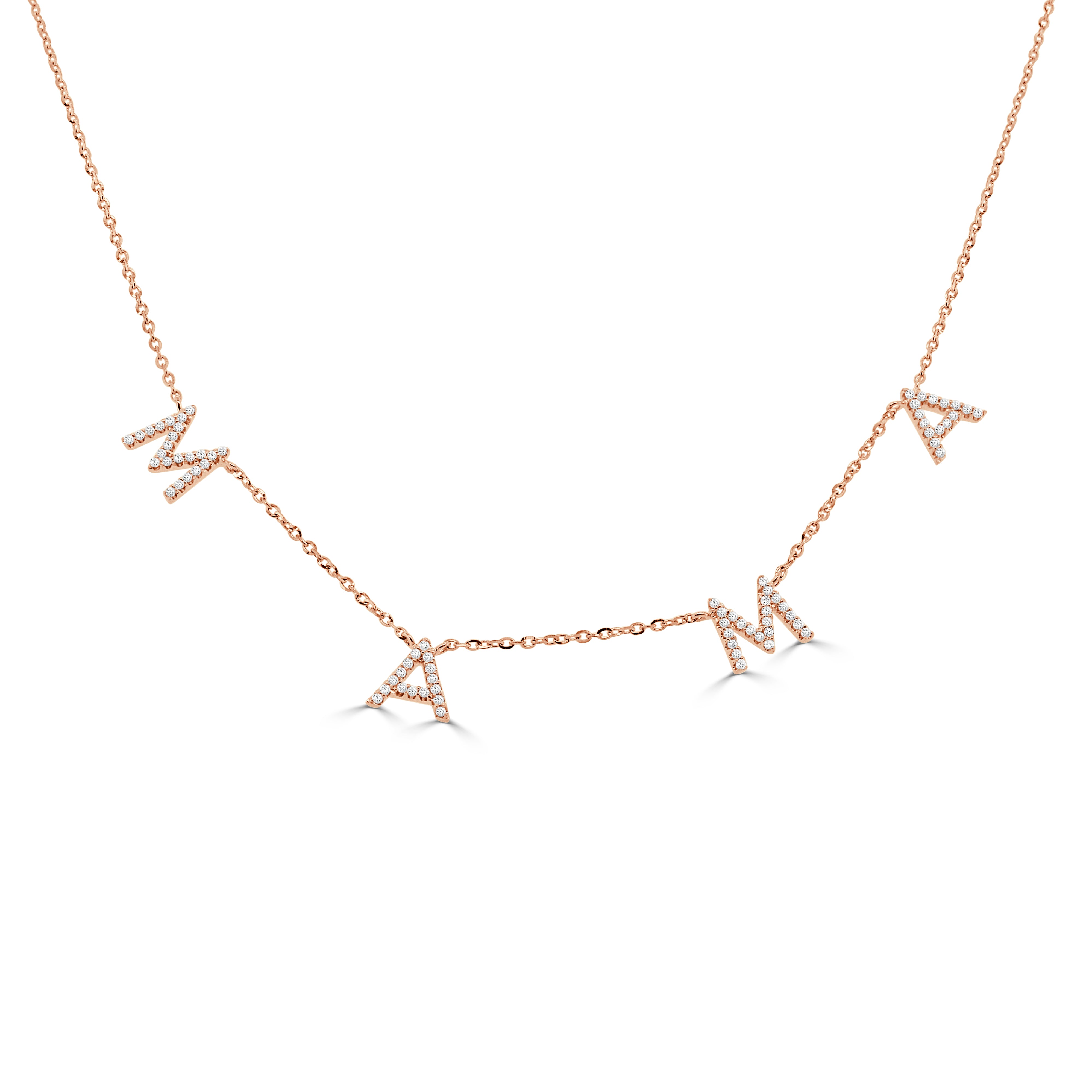 14K Gold MAMA Necklace - 0.16 CT