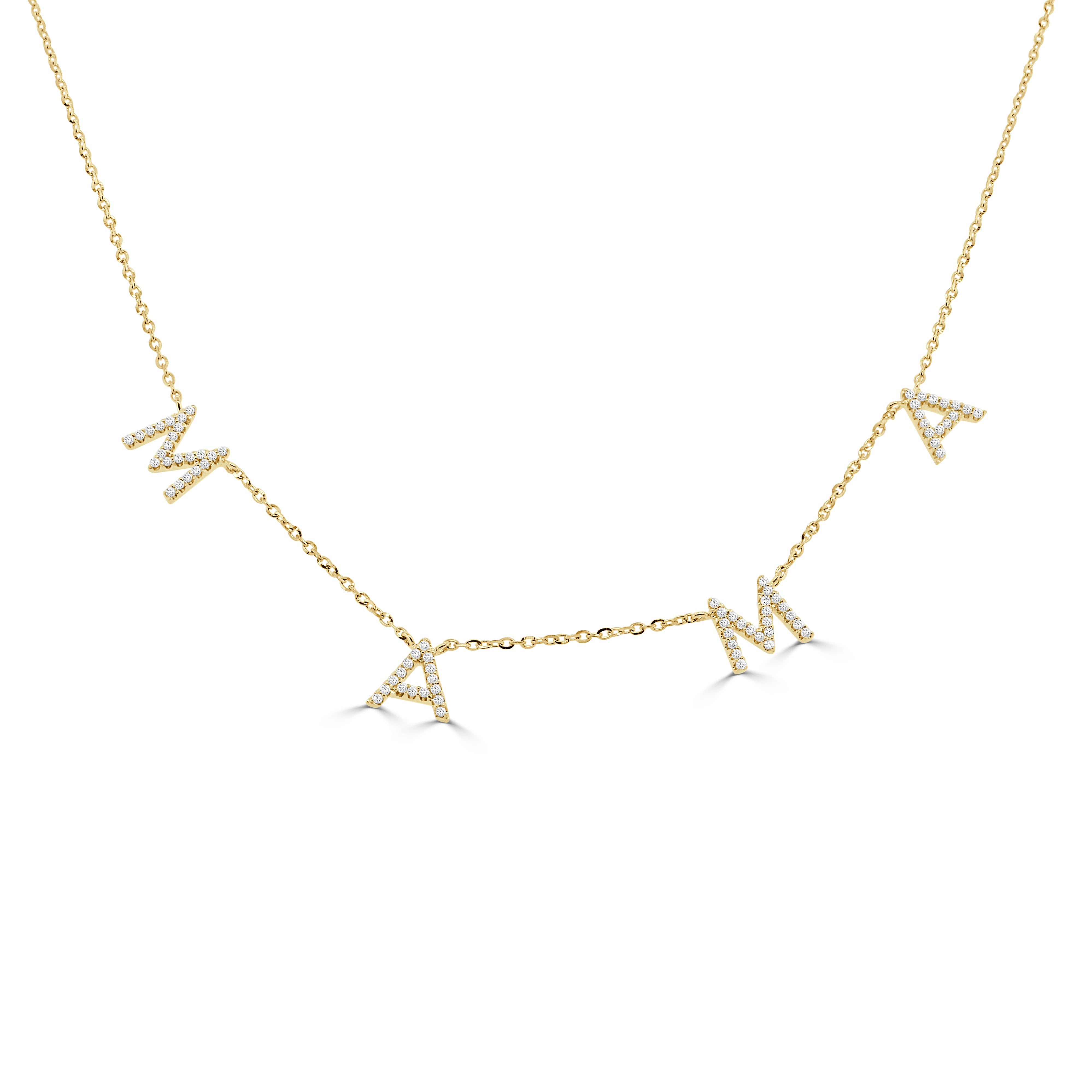 14K Gold MAMA Necklace - 0.16 CT