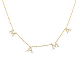 14K Gold MAMA Necklace - 0.16 CT