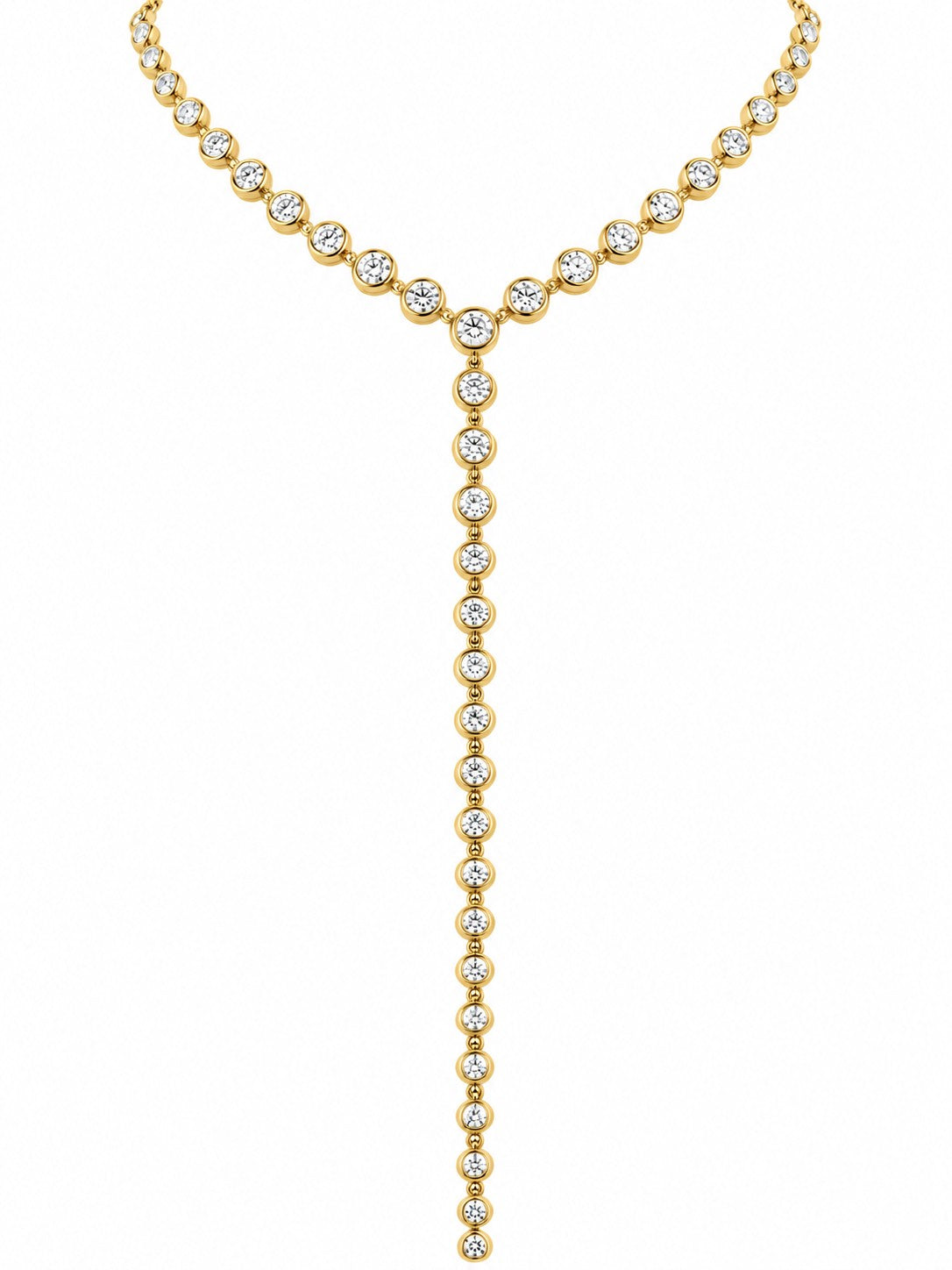 14K Gold Diamond Lariet Necklace in a Miracle Setting- 0.95 CT