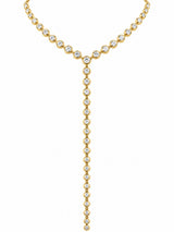 14K Gold Diamond Lariet Necklace in a Miracle Setting- 0.95 CT