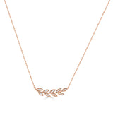 14K Diamond Leaf Necklace - 0.17 CT