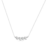14K Diamond Leaf Necklace - 0.17 CT