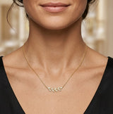 14K Diamond Leaf Necklace - 0.17 CT