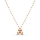 14K Gold Bubble Initial Necklace