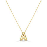 14K Gold Bubble Initial Necklace