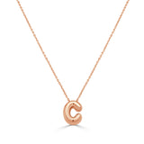 14K Gold Bubble Initial Necklace