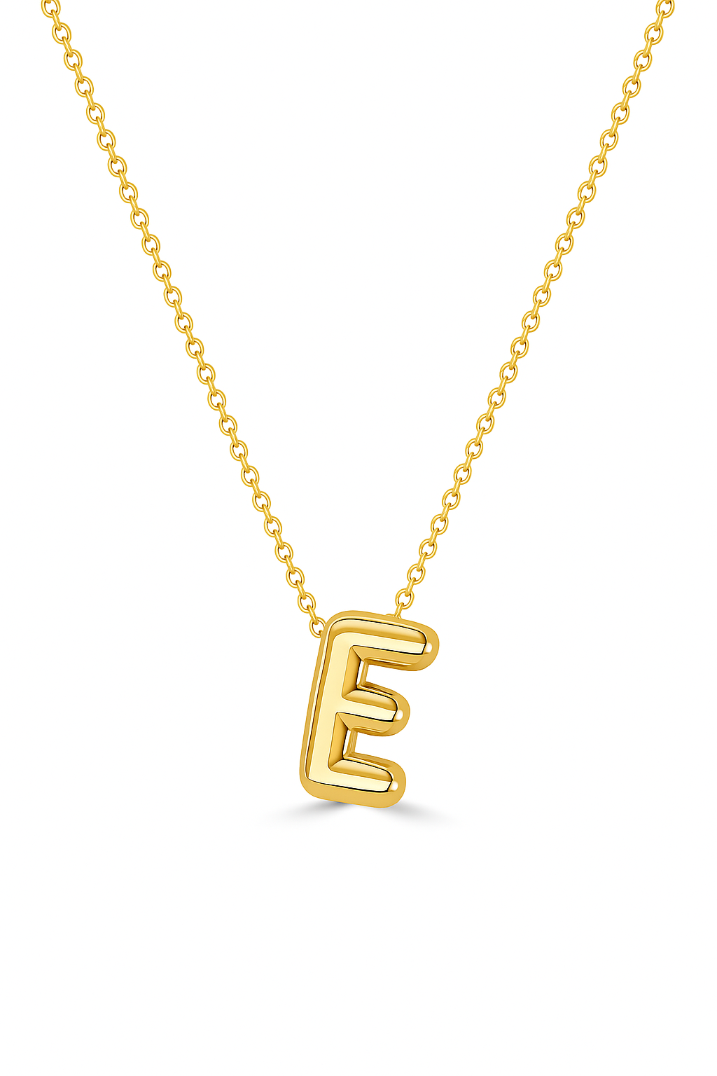 14K Gold Bubble Inital Necklace