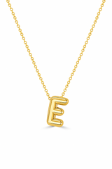 14K Gold Bubble Inital Necklace