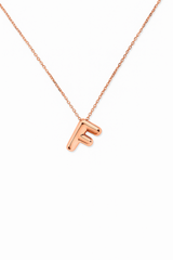 14K Gold Bubble Initial Necklace