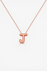 14K Gold Bubble Initial Necklace