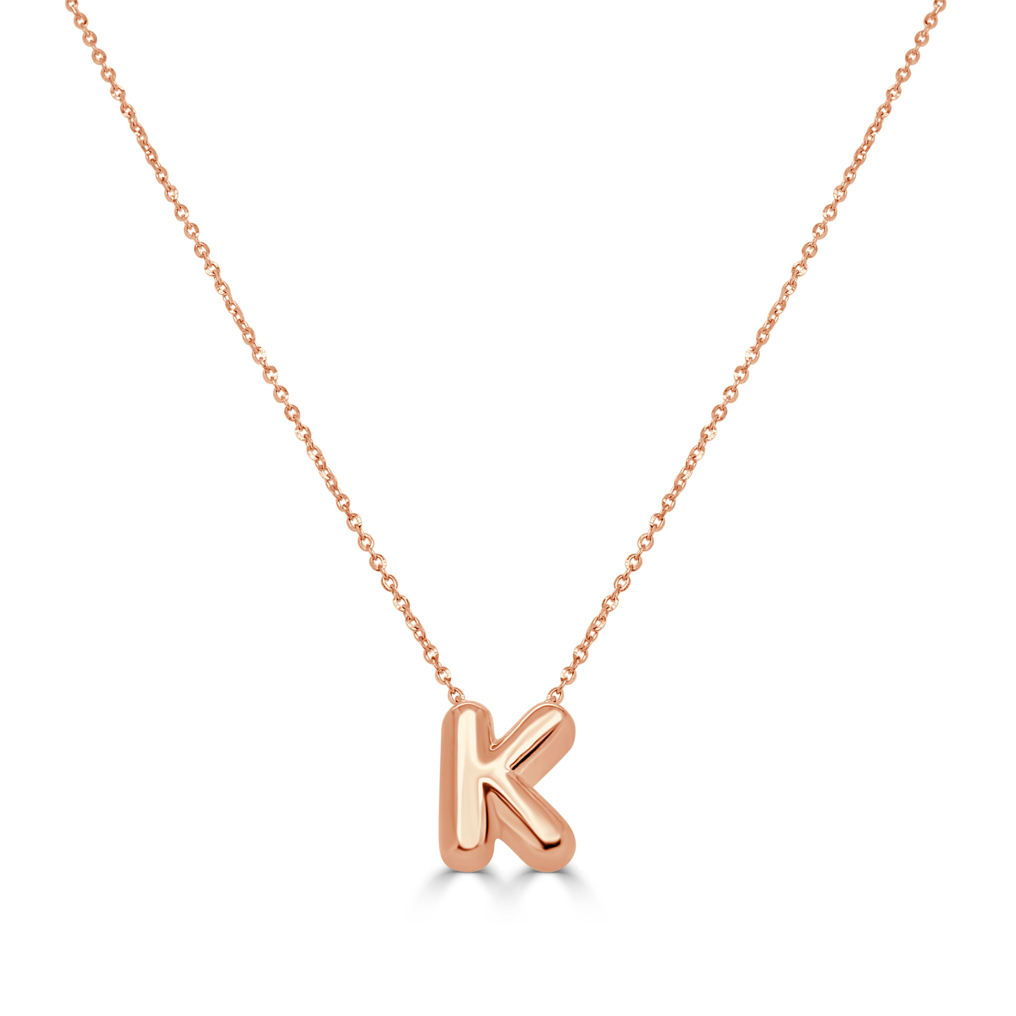 14K Gold Bubble Inital Necklace