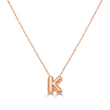14K Gold Bubble Inital Necklace