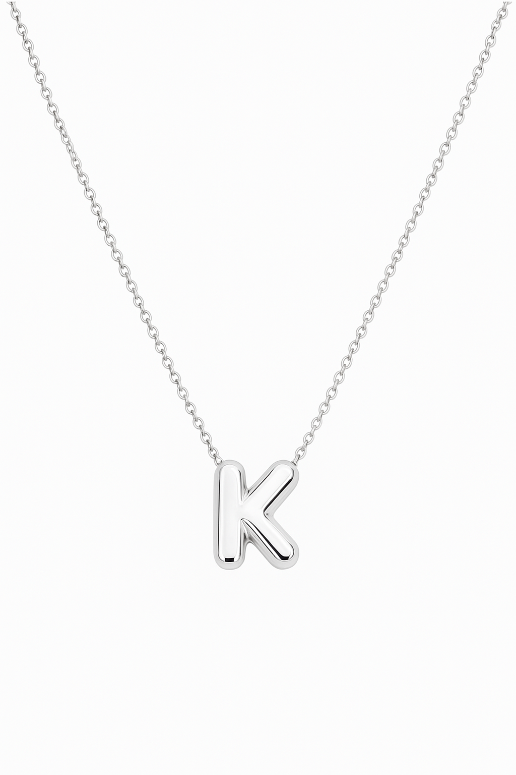 14K Gold Bubble Inital Necklace