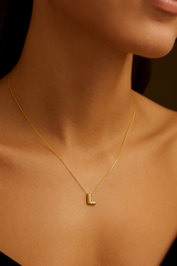 14K Gold Bubble Initial Necklace