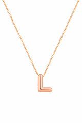 14K Gold Bubble Initial Necklace