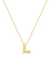 14K Gold Bubble Initial Necklace