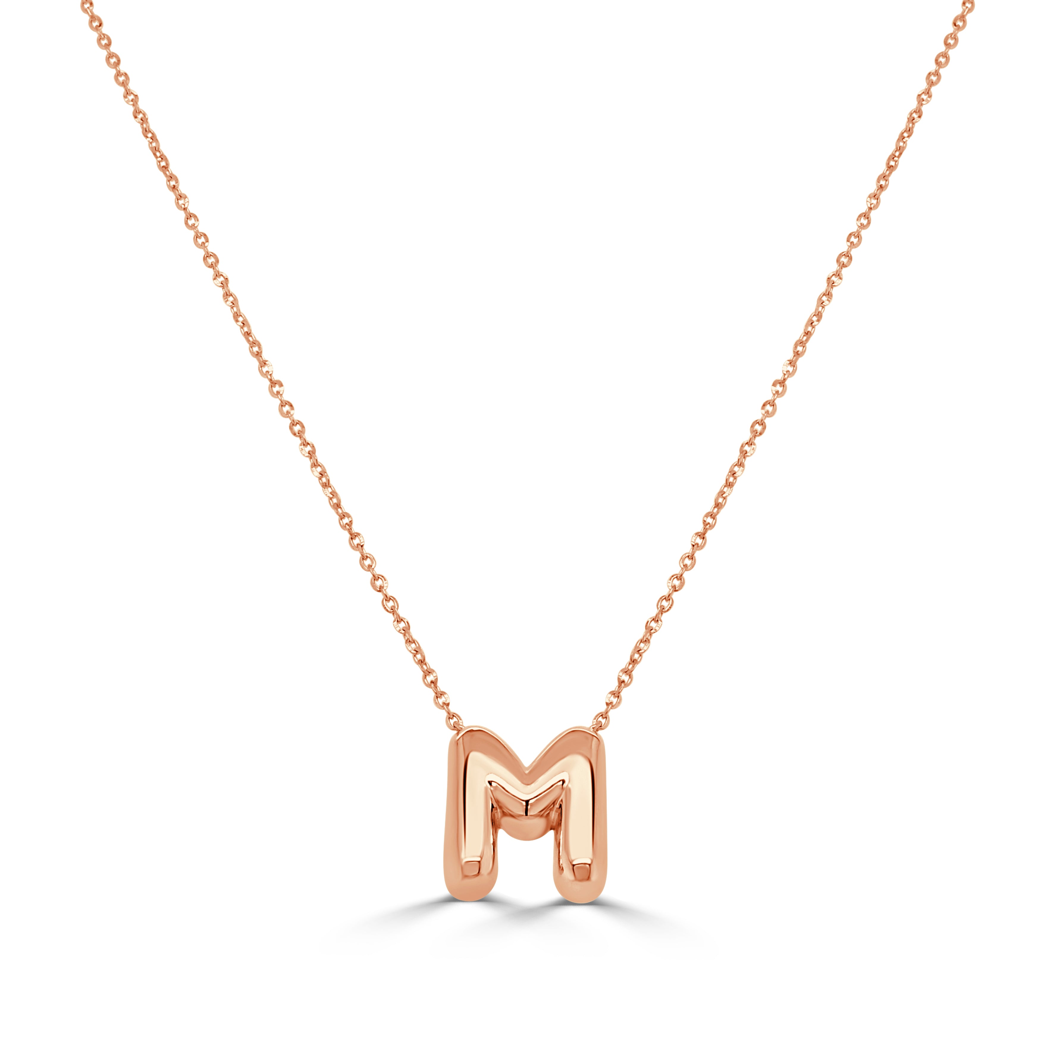 14K Gold Bubble Inital Necklaces