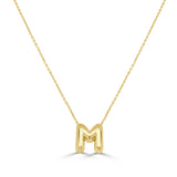 14K Gold Bubble Inital Necklaces