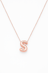 14K Gold Bubble Initial Necklace