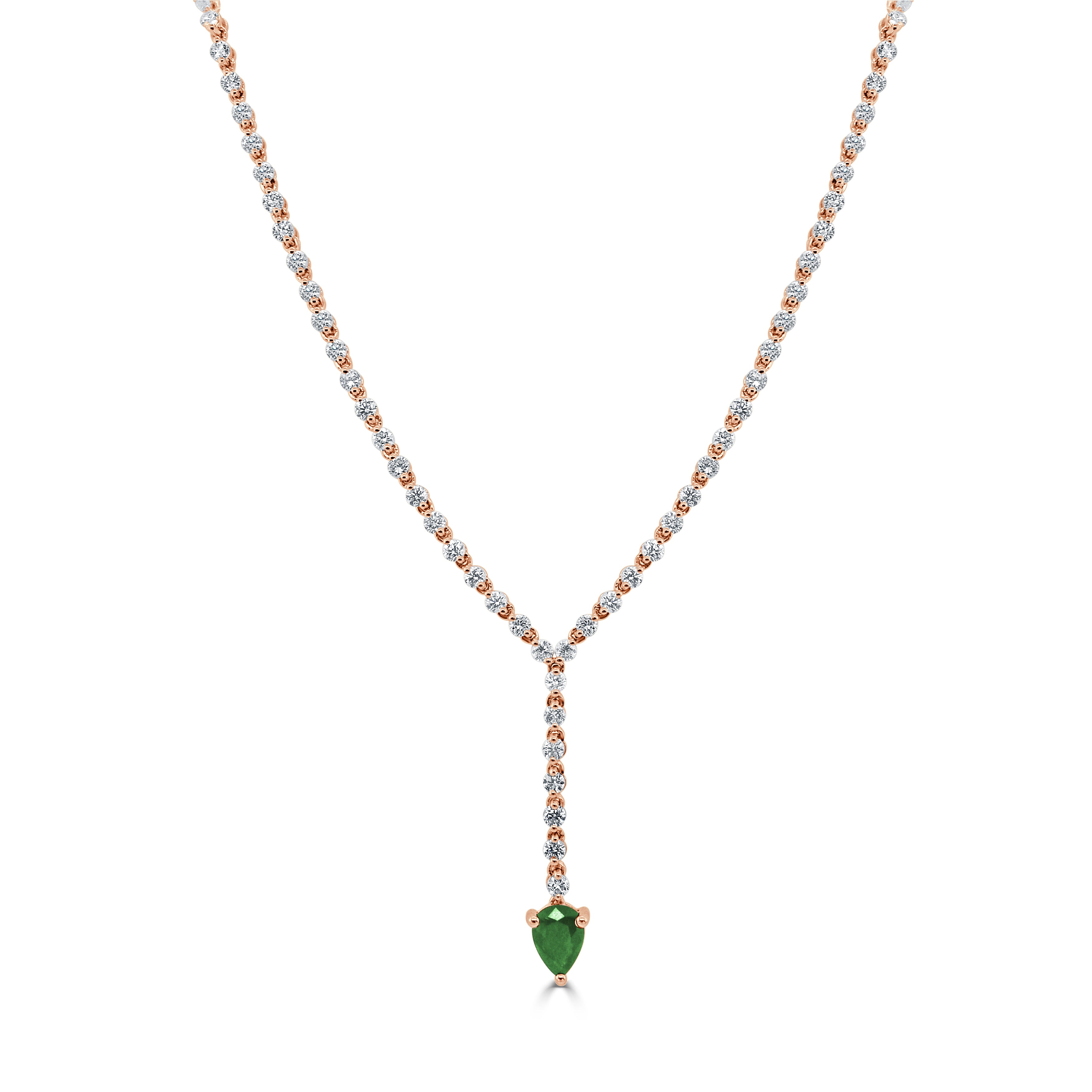 14k Gold Diamond & Gemstone Drop Necklace