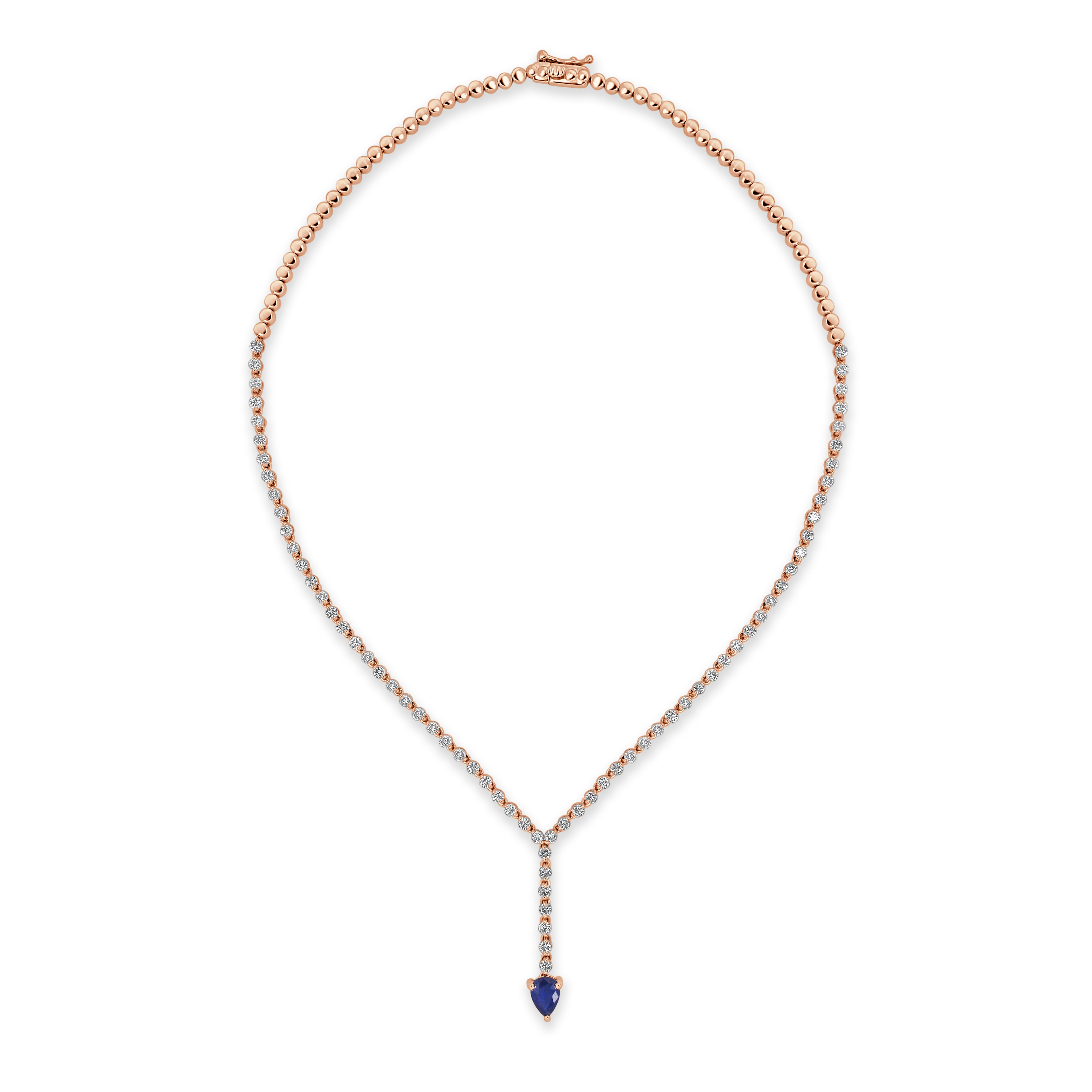 14k Gold Diamond & Gemstone Drop Necklace