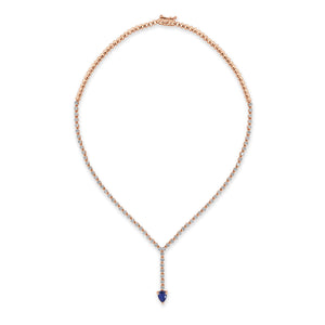 14k Gold Diamond & Gemstone Drop Necklace