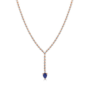 14k Gold Diamond & Gemstone Drop Necklace