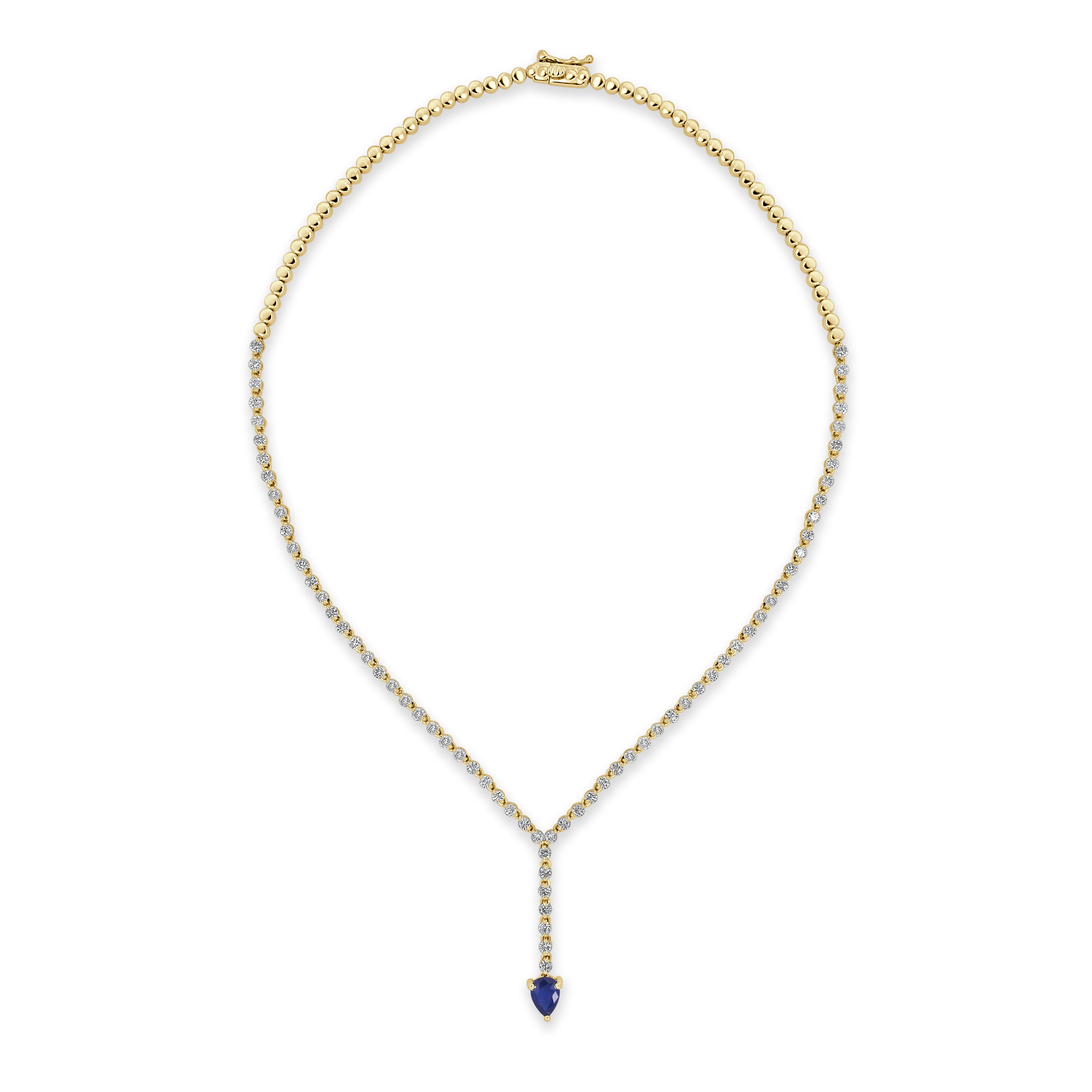 14k Gold Diamond & Gemstone Drop Necklace