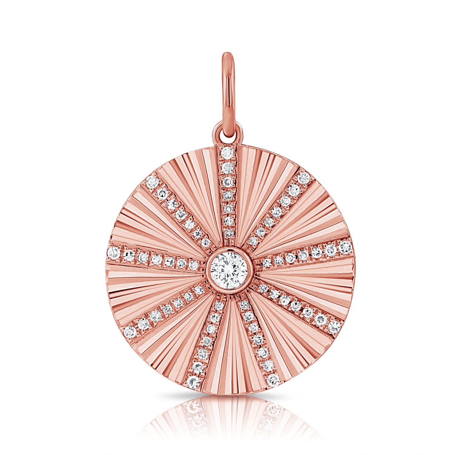 14K Gold Diamond Circle Charm- 0.26 CT