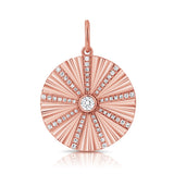 14K Gold Diamond Circle Charm- 0.26 CT