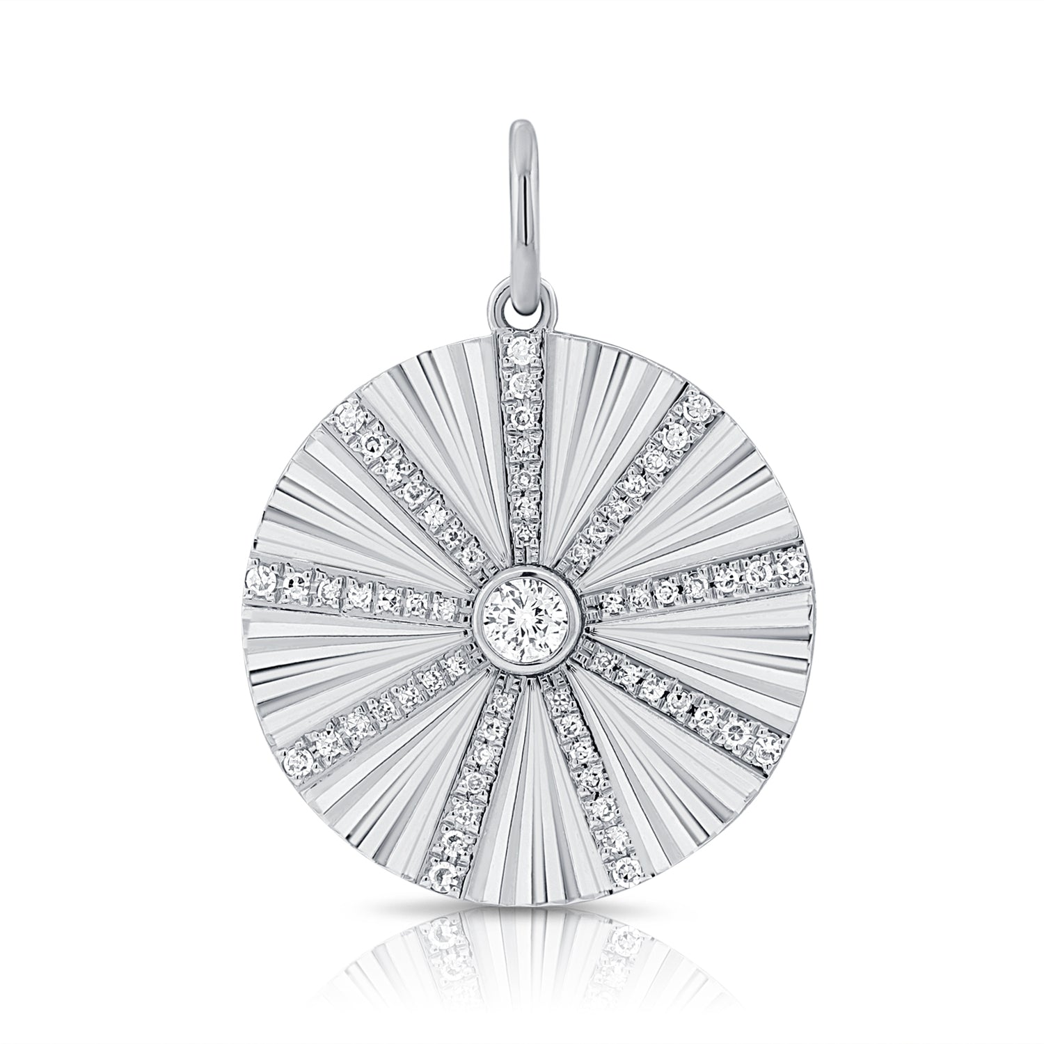 14K Gold Diamond Circle Charm- 0.26 CT