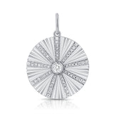 14K Gold Diamond Circle Charm- 0.26 CT