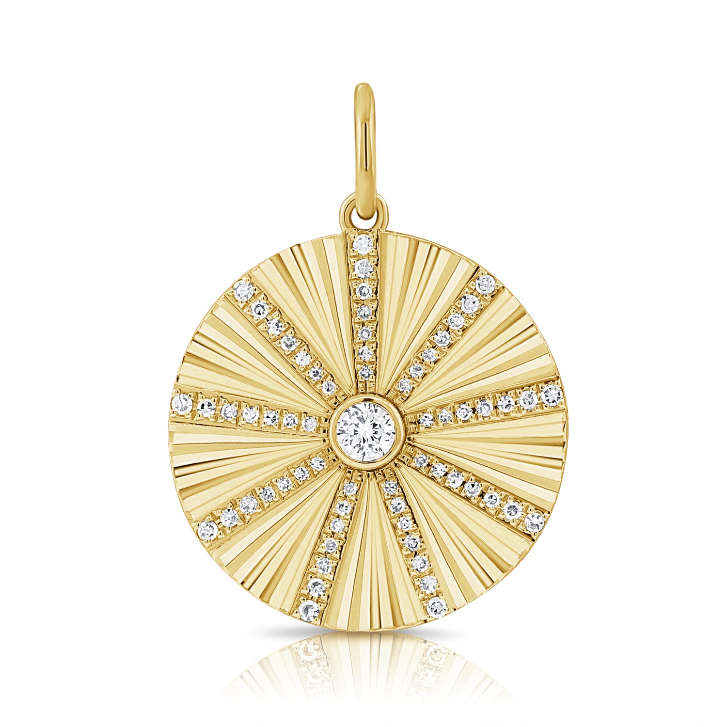 14K Gold Diamond Circle Charm- 0.26 CT