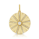 14K Gold Diamond Circle Charm- 0.26 CT